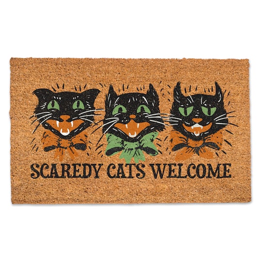 Scaredy Cats Welcome Door Mat